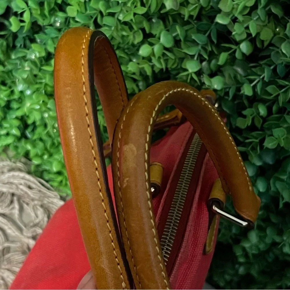 Dooney & Bourke Vintage Red Canvas Satchel Bag